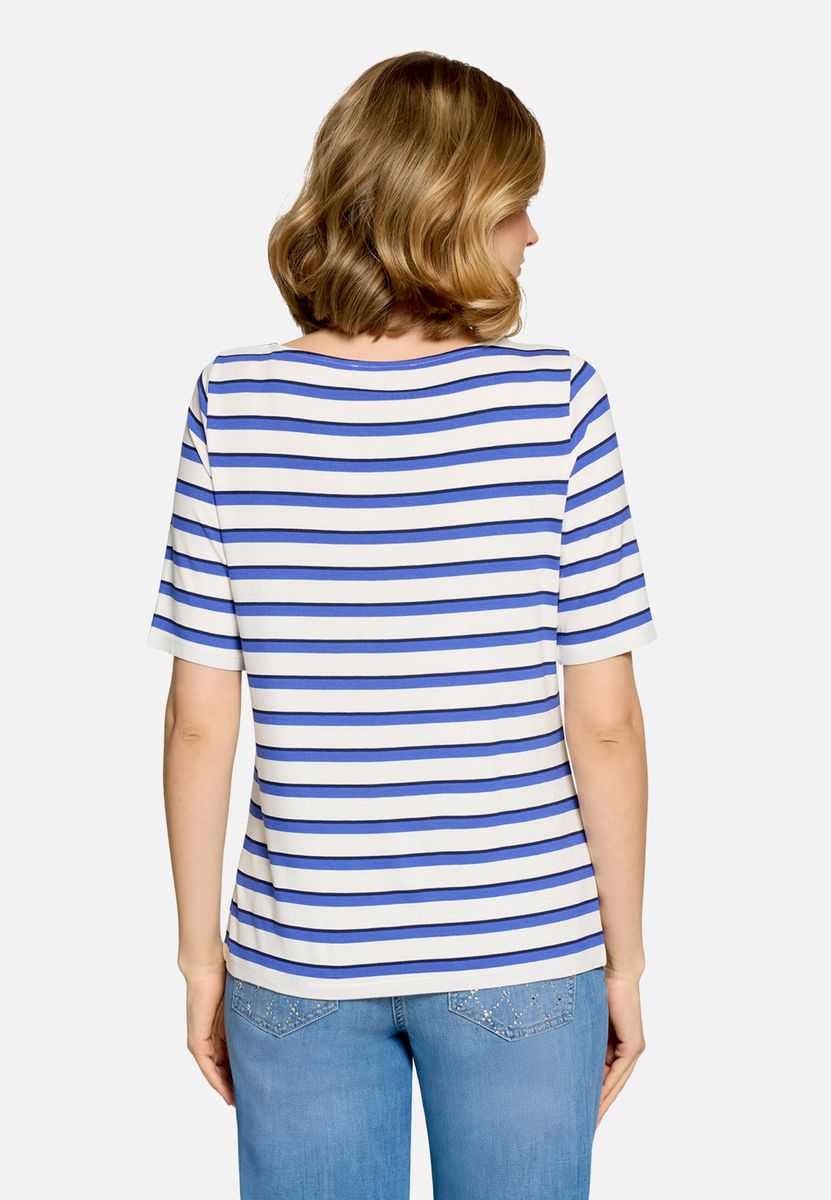 Gestreiftes Shirt mit U-Boot-Ausschnitt