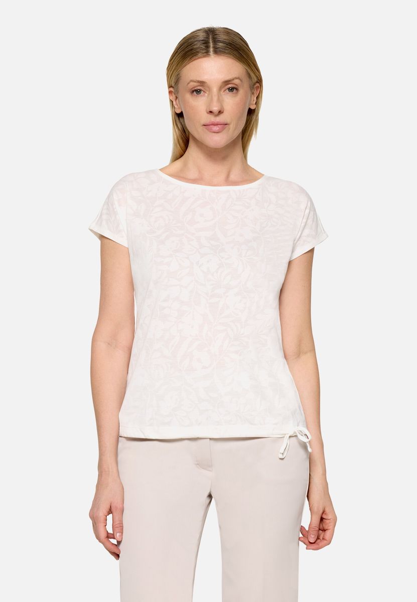 T-Shirt mit Blumendruck und Tunnelzug