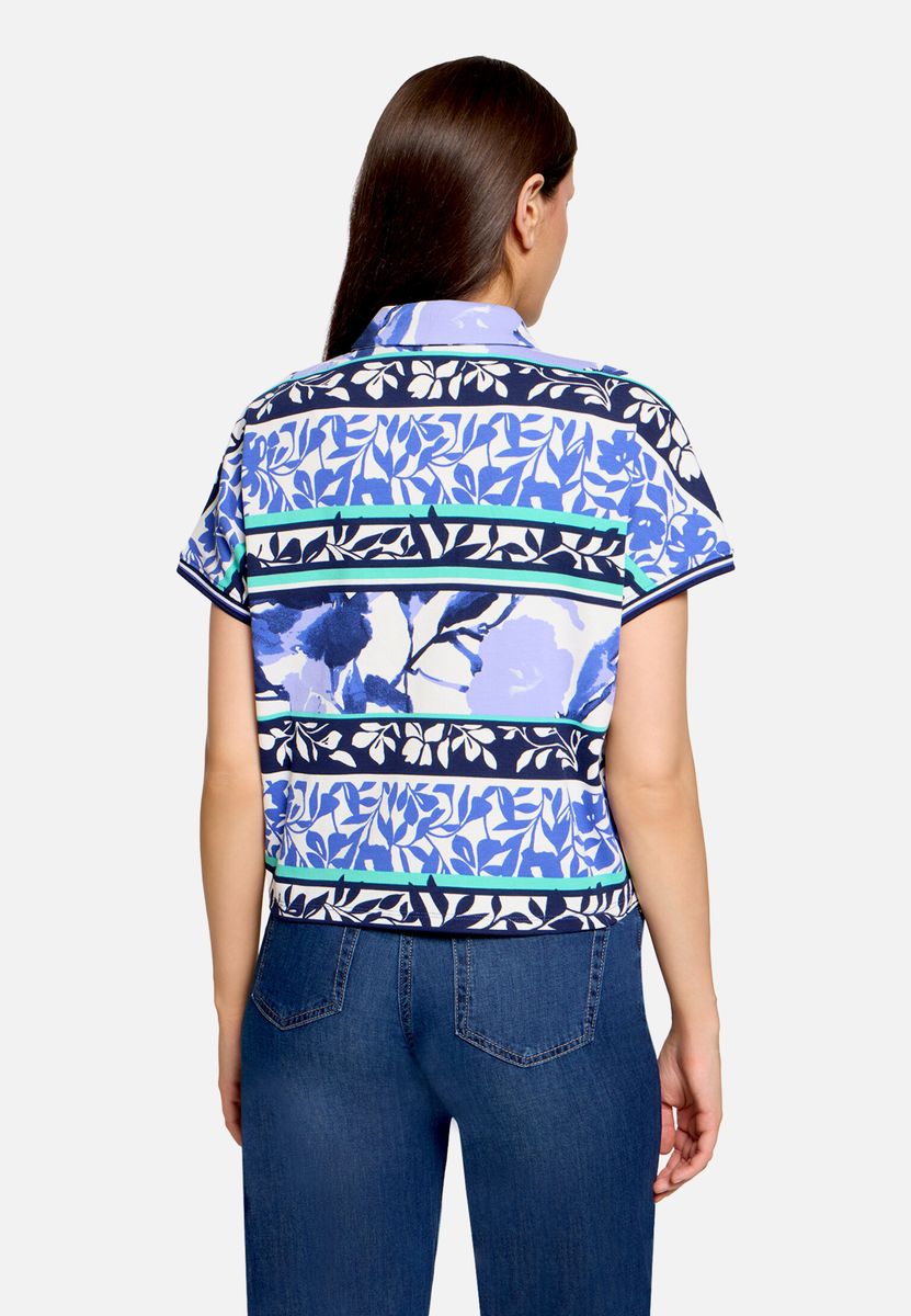 Florale Rippen-Hemdjacke mit Reißverschluss