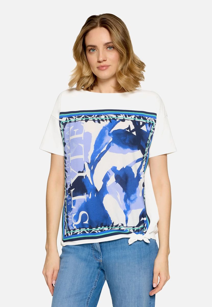 Blusenshirt mit floralem Print und Knoten
