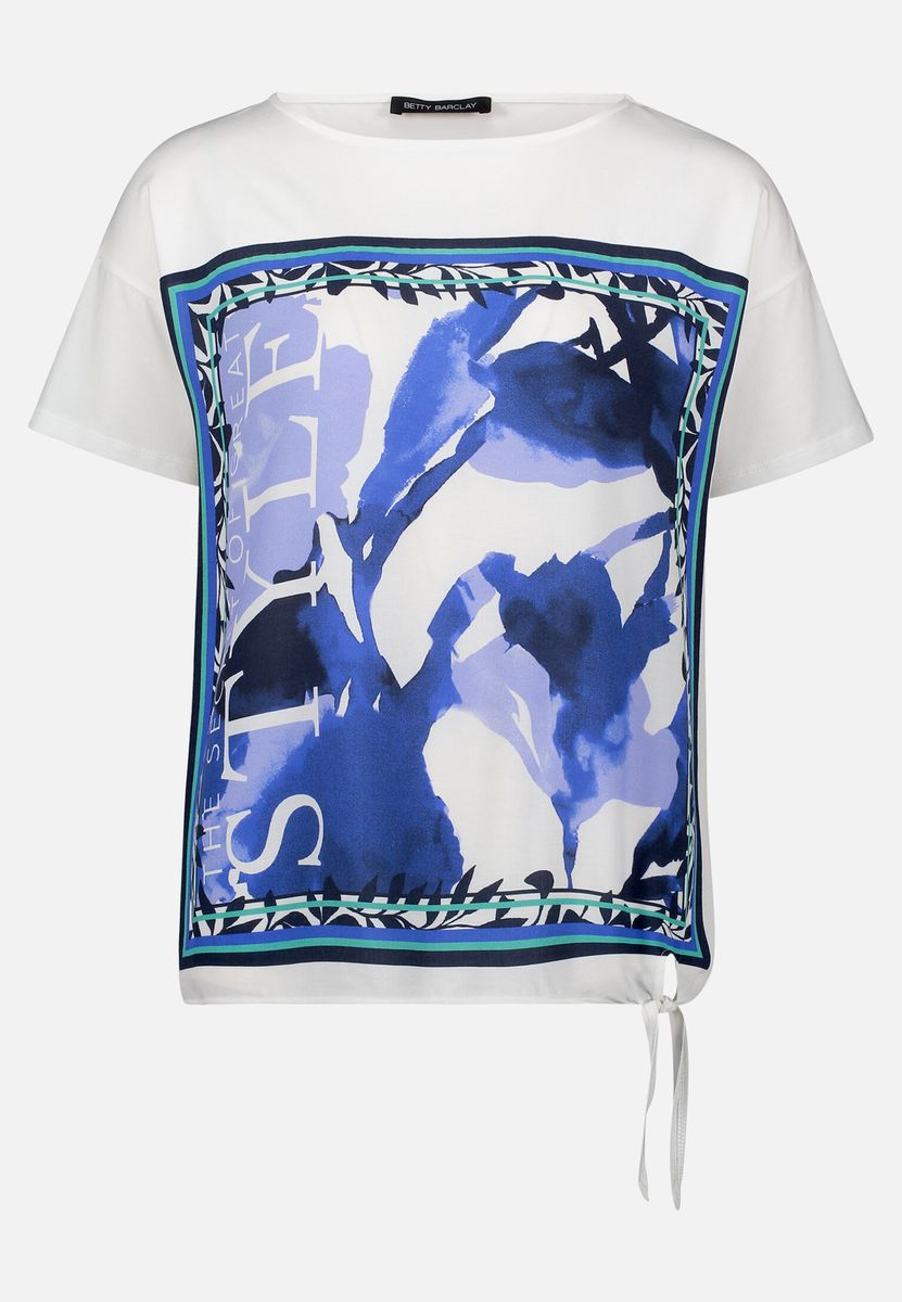 Blusenshirt mit floralem Print und Knoten