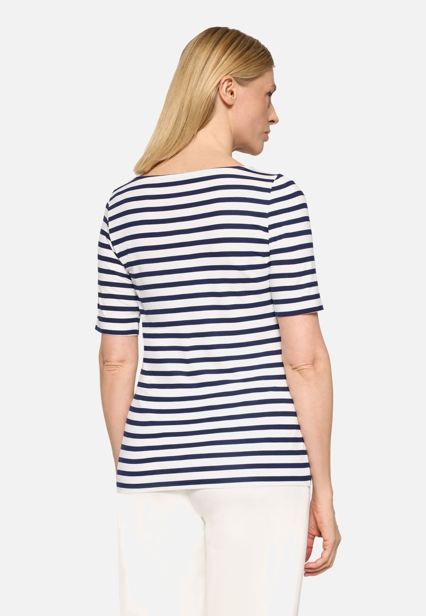Gestreiftes T-Shirt mit Print-Platzierung