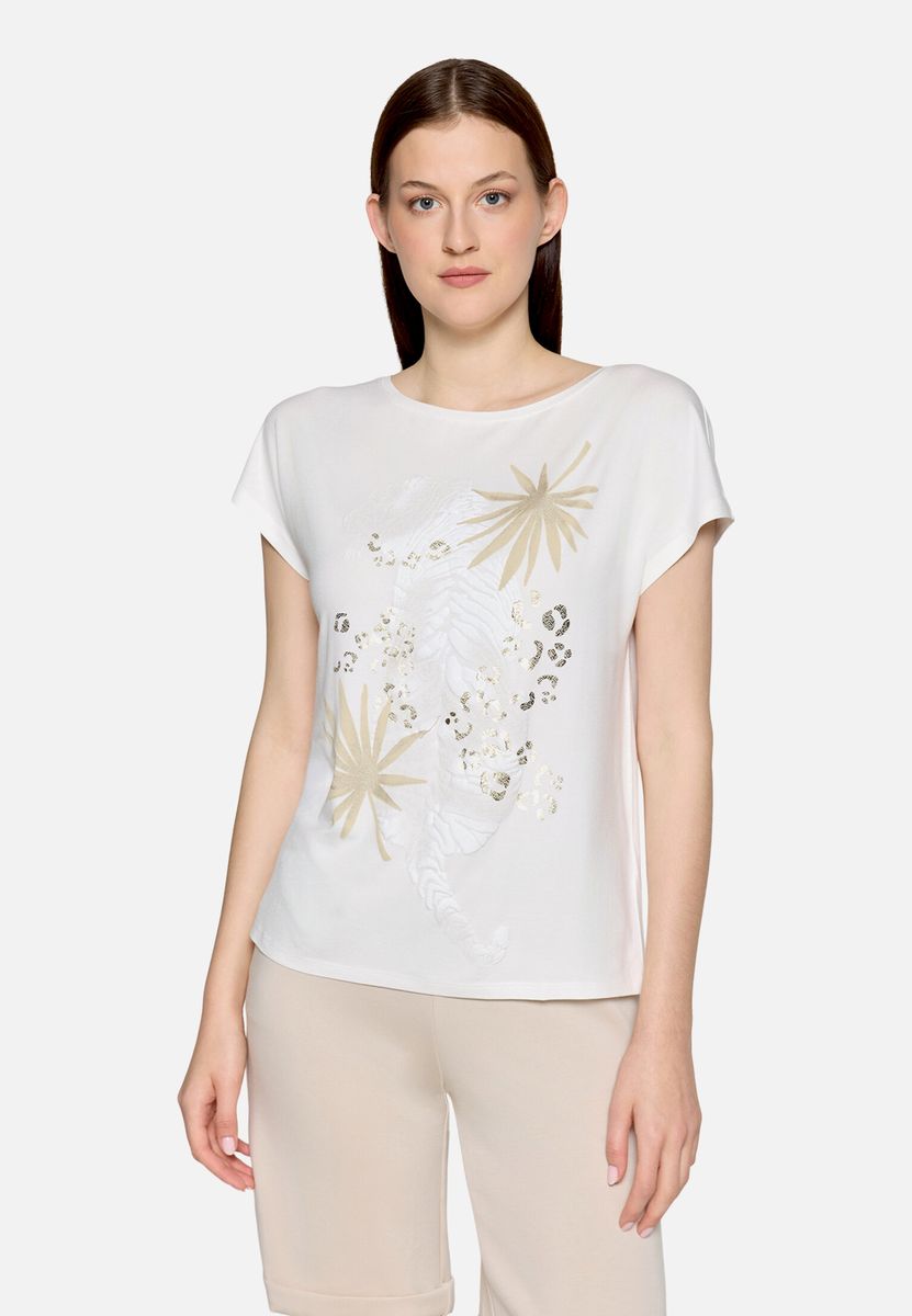 Lässiges T-Shirt mit Glitzer-Print