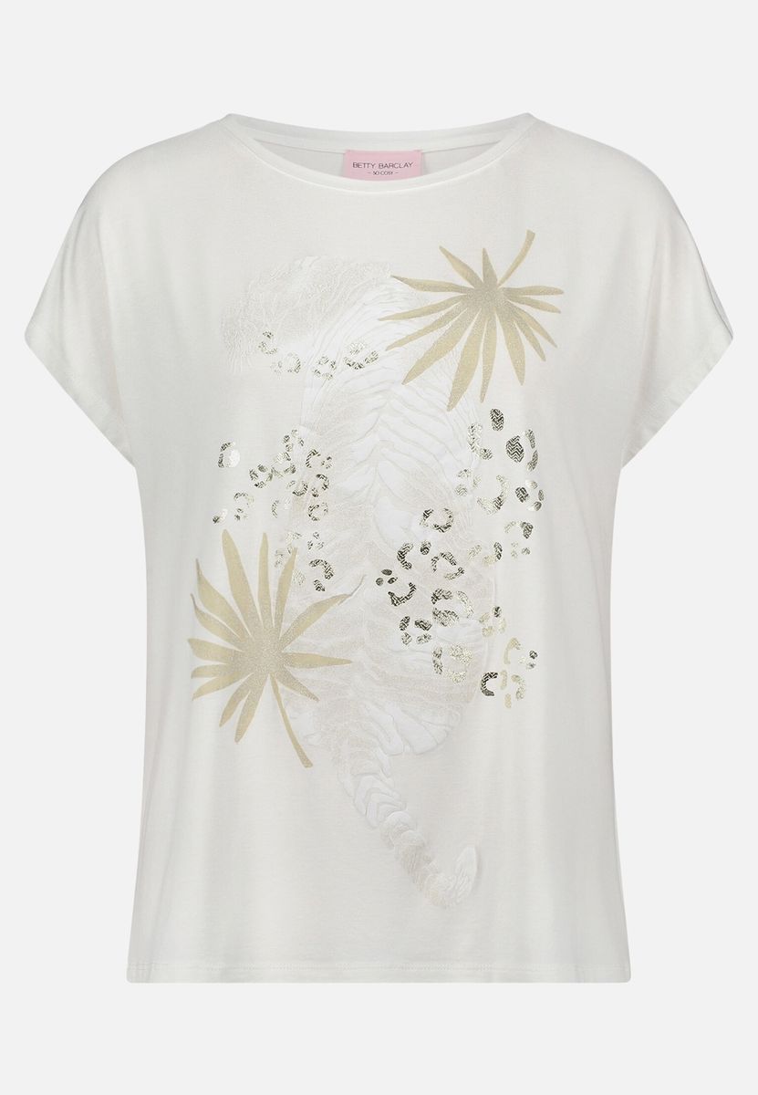 Lässiges T-Shirt mit Glitzer-Print