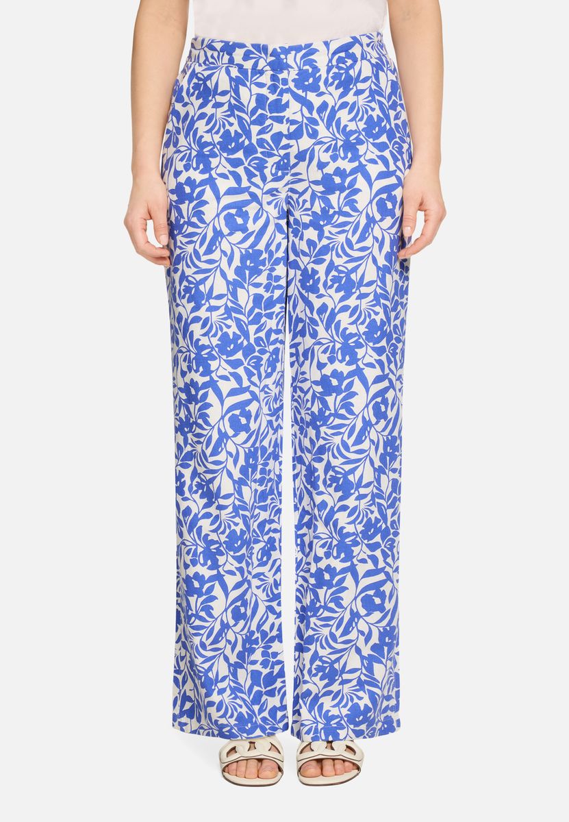 Relaxed Leinenhose mit Blumenprint