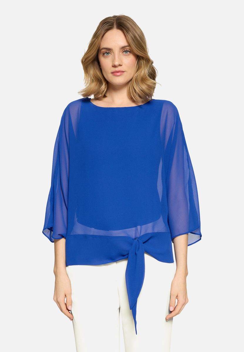Lagen-Chiffonbluse mit Knotendetail