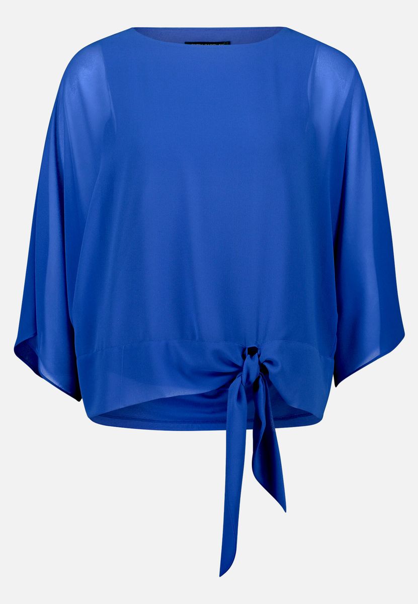 Lagen-Chiffonbluse mit Knotendetail