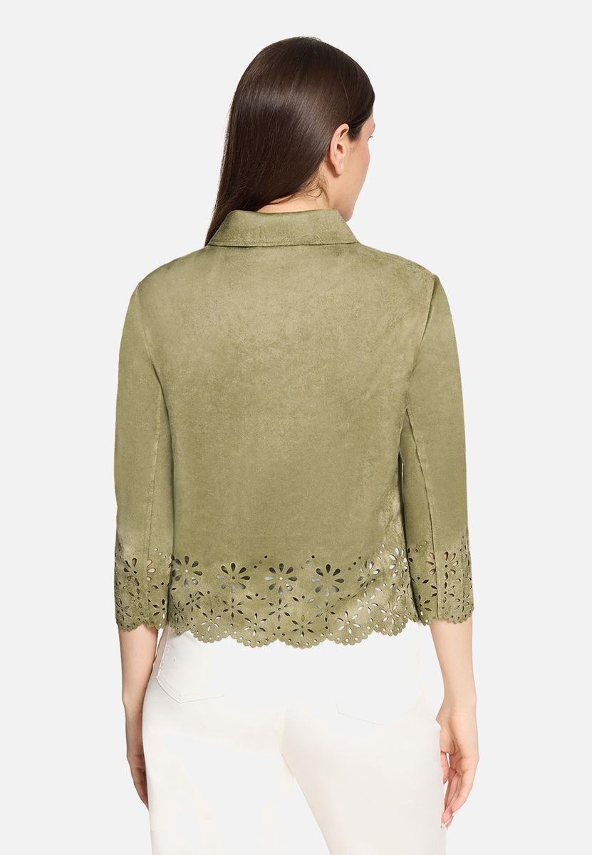 Laser-Cut-Jacke aus Wildlederoptik