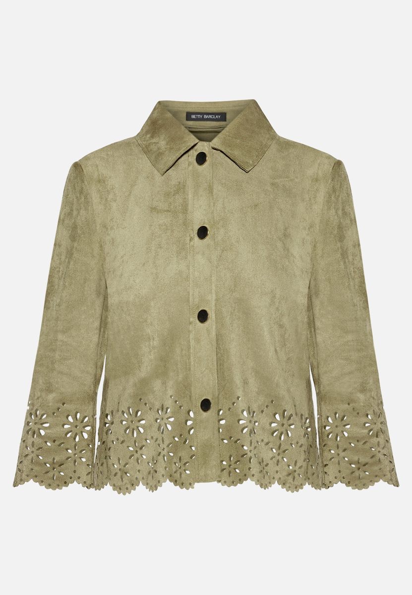 Laser-Cut-Jacke aus Wildlederoptik