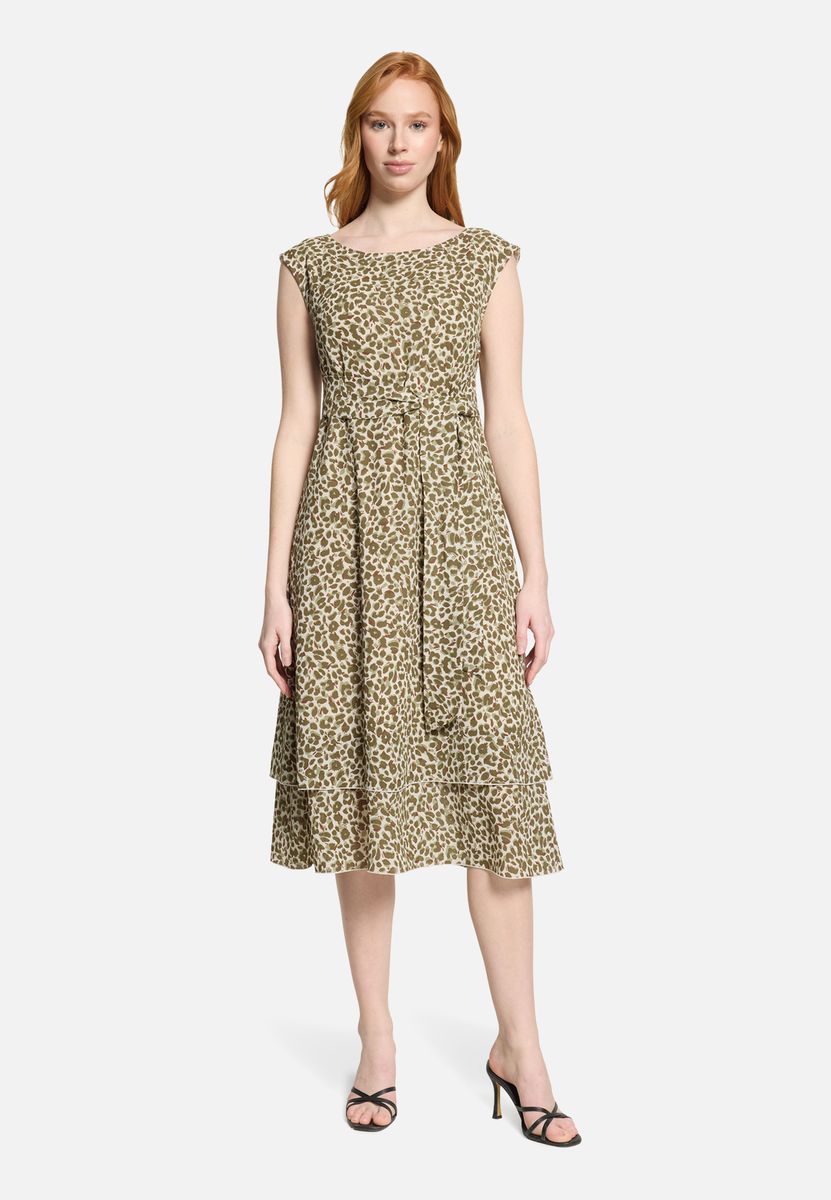 Chiffon-Midikleid mit Tiermuster