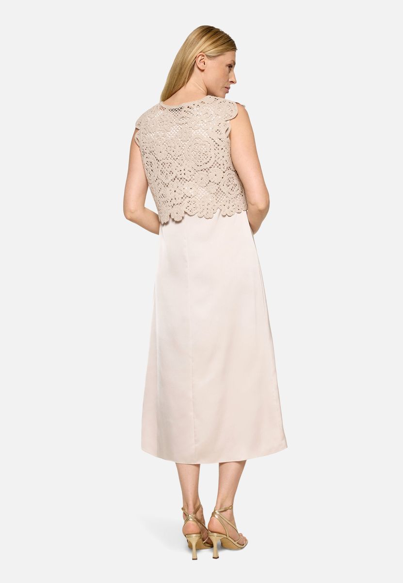 2-in-1 Midikleid mit Spitzen-Oberteil