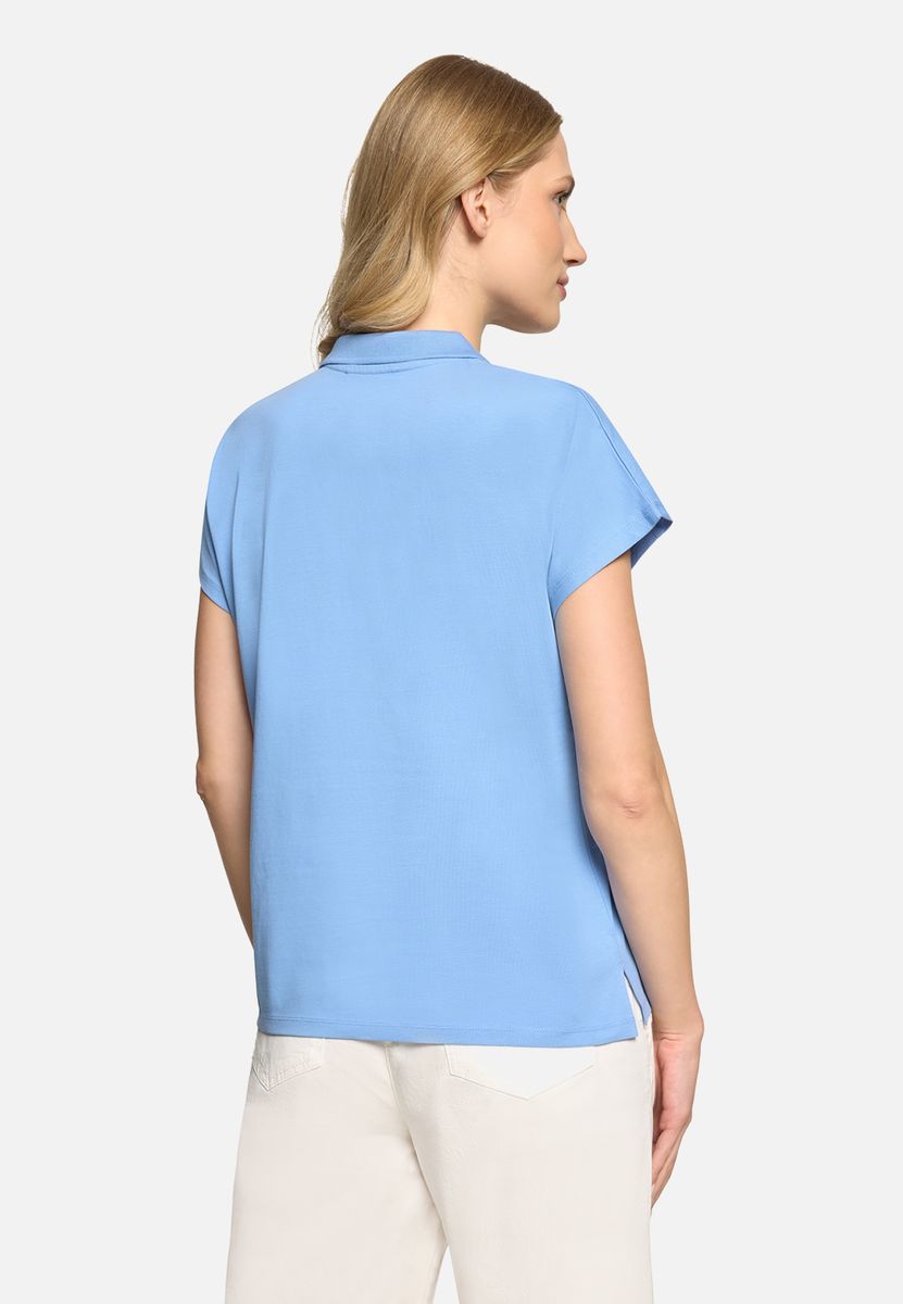 Poloshirt mit Schmuckstein-Applikation