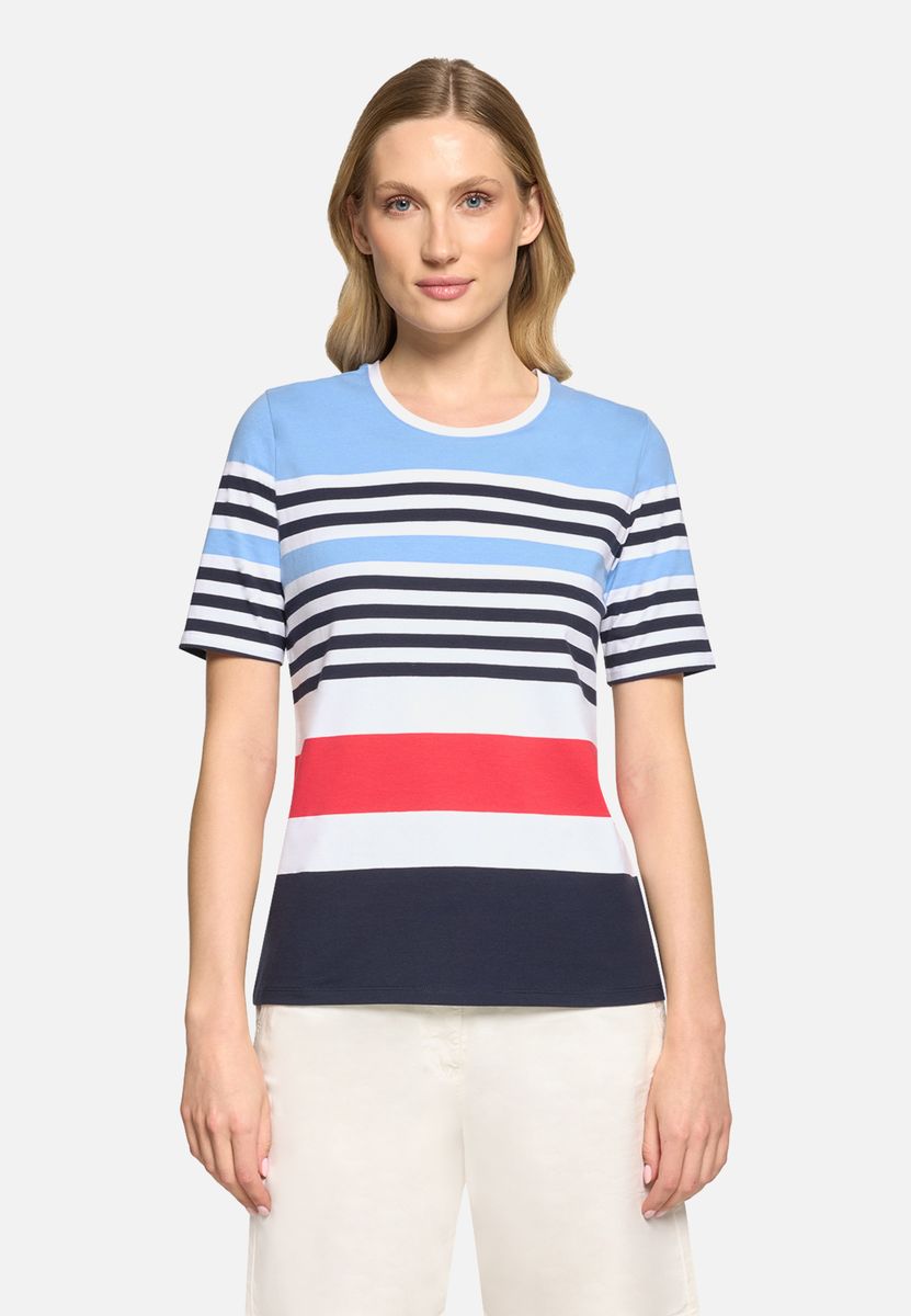Kurzärmeliges Jersey-T-Shirt mit Streifen
