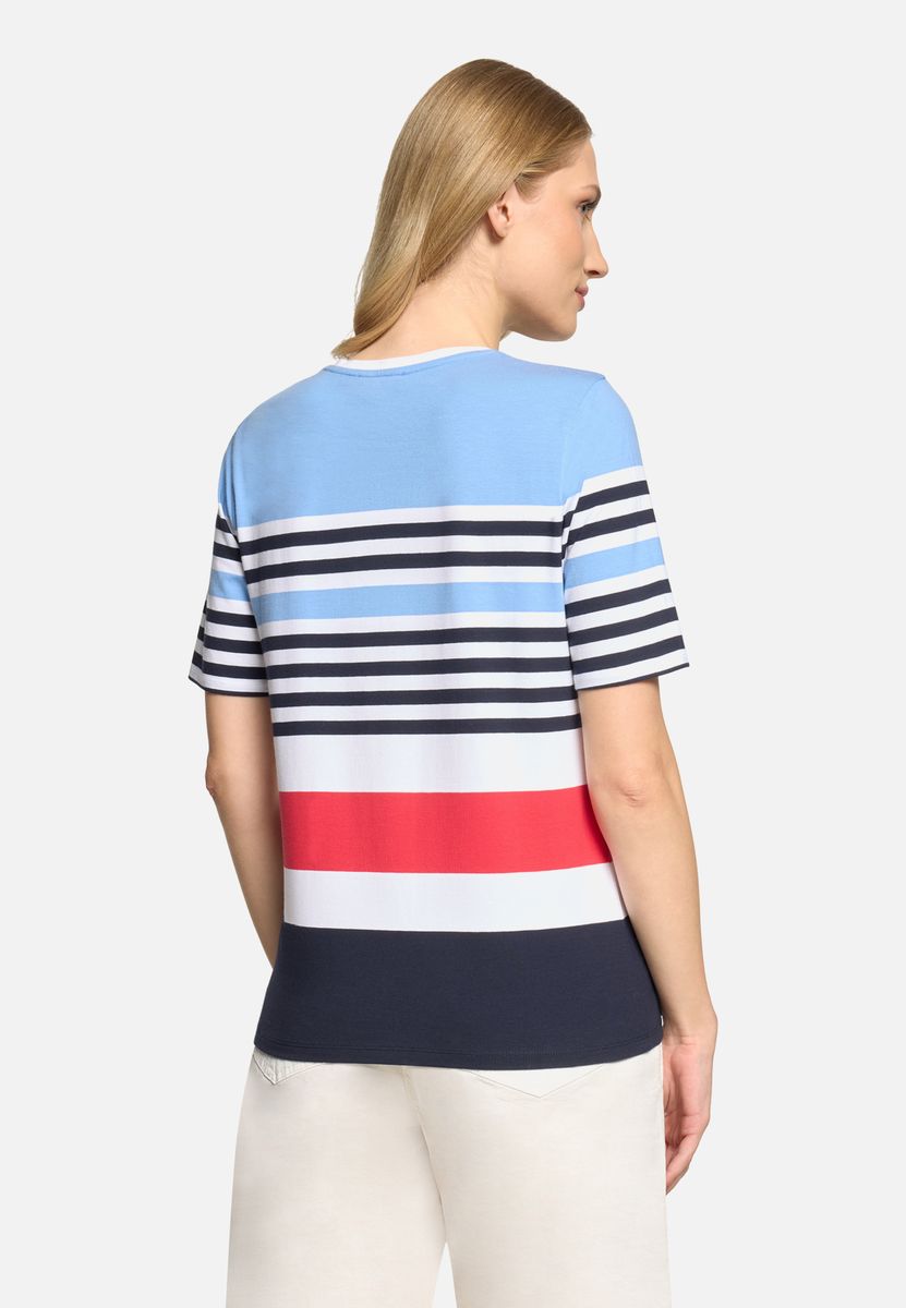 Kurzärmeliges Jersey-T-Shirt mit Streifen