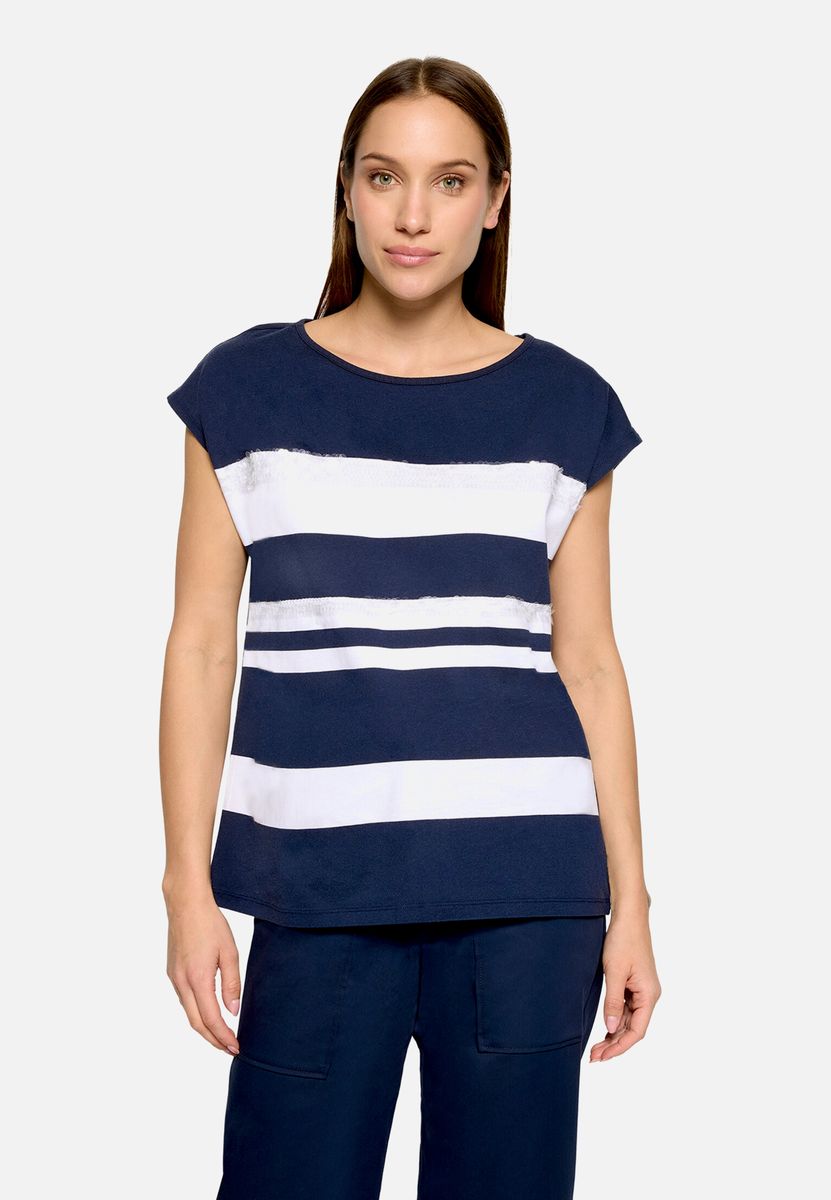 Gestreiftes Shirt mit Pailletten-Details
