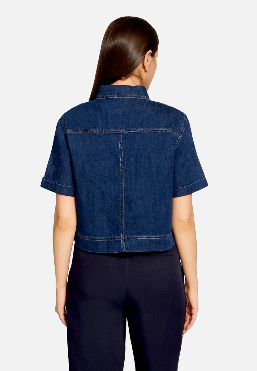 Kurze Jeansjacke mit Kurzarm