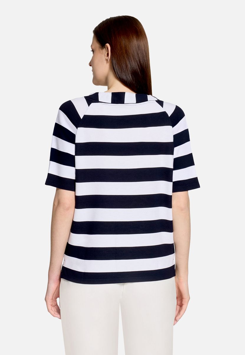 Gestreiftes Sweatshirt mit Rippstruktur