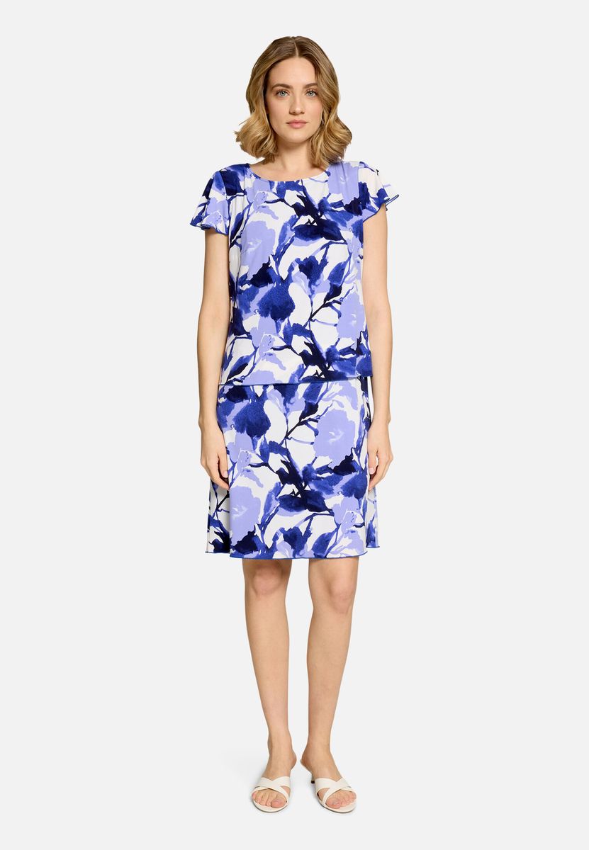Gestuftes Shiftkleid mit Blumendruck