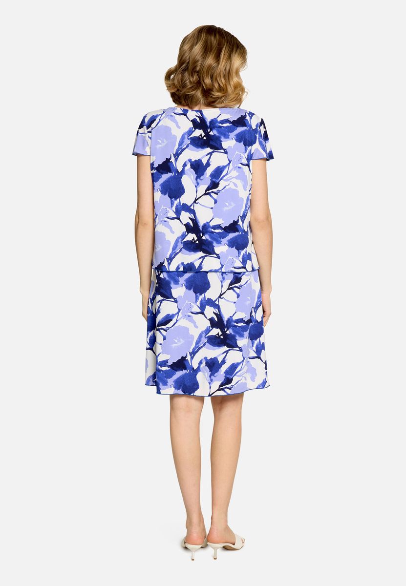 Gestuftes Shiftkleid mit Blumendruck