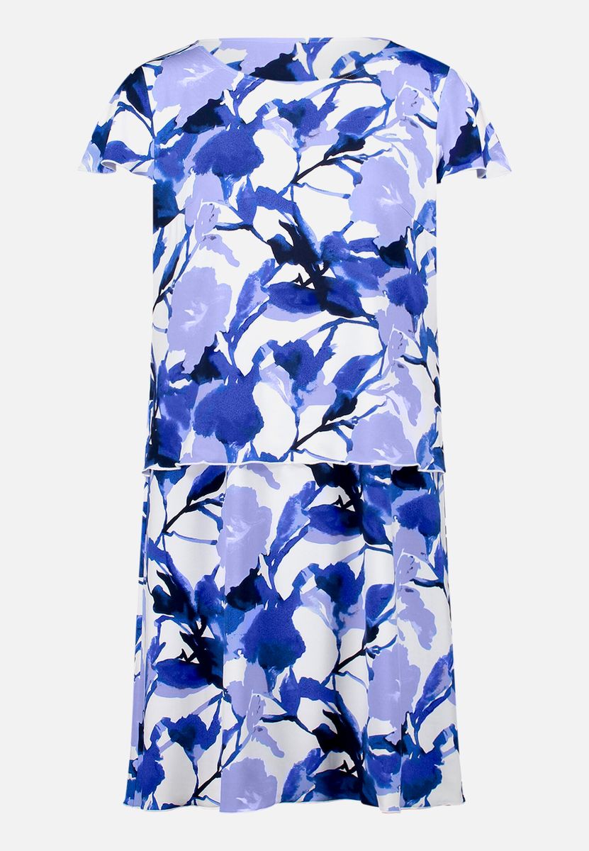 Gestuftes Shiftkleid mit Blumendruck