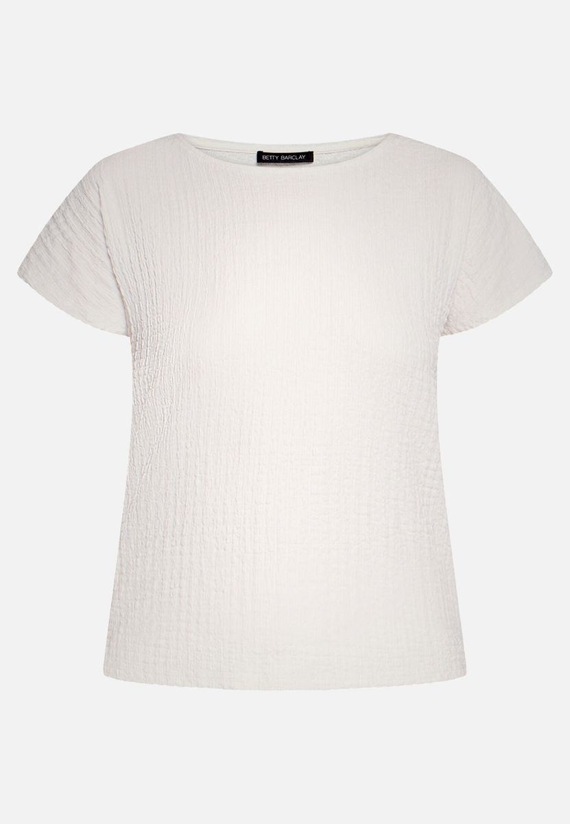 Strukturiertes Shirt mit U-Boot-Ausschnitt