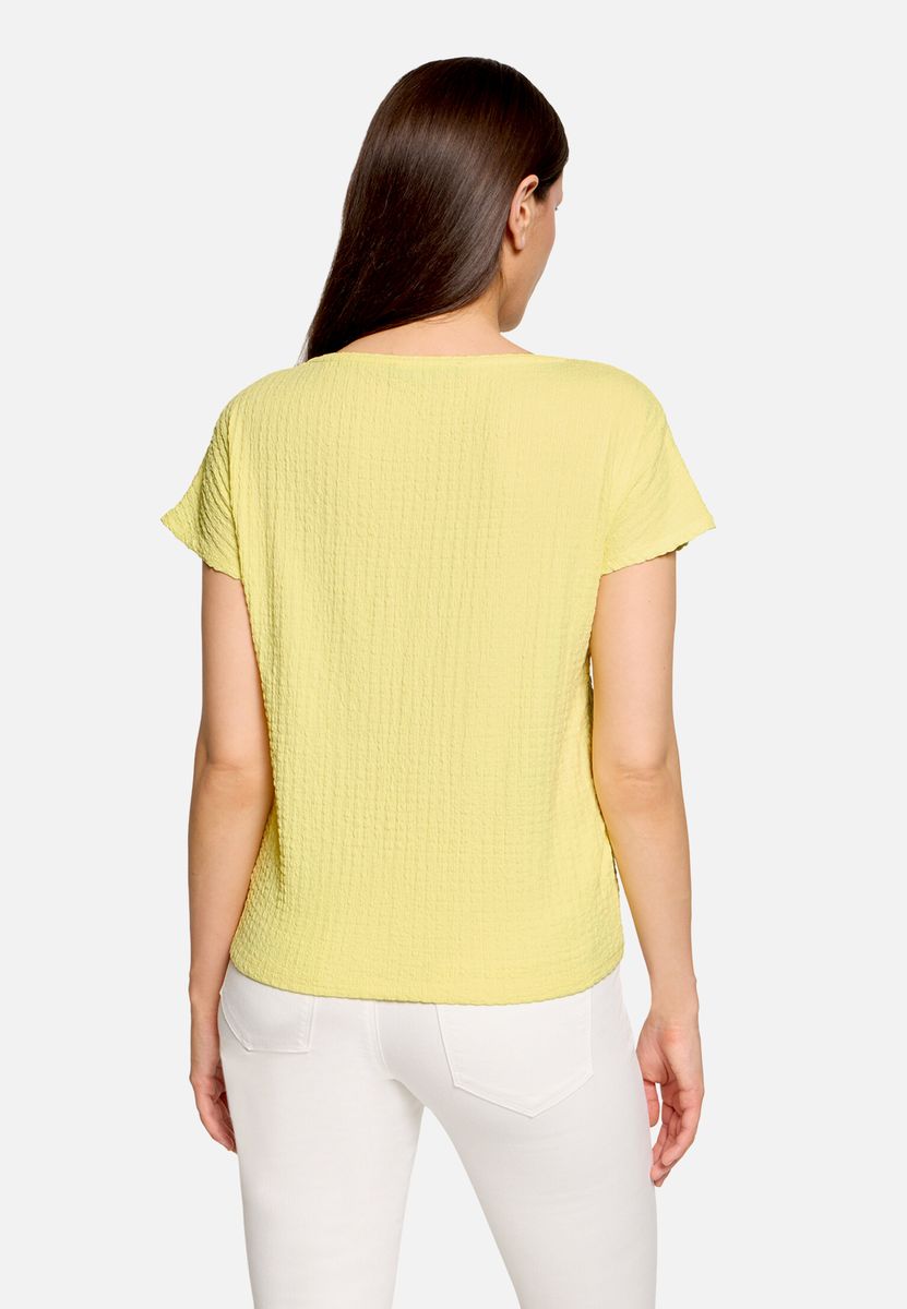 Strukturiertes T-Shirt mit U-Boot-Ausschnitt