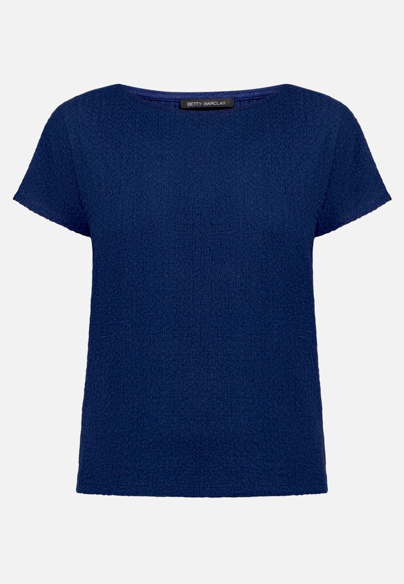 Strukturshirt mit U-Boot-Ausschnitt