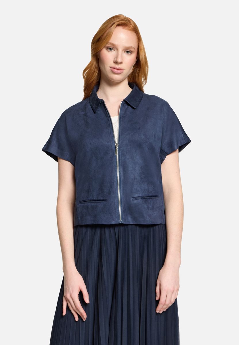Kurzärmlige Jacke in Wildleder-Optik