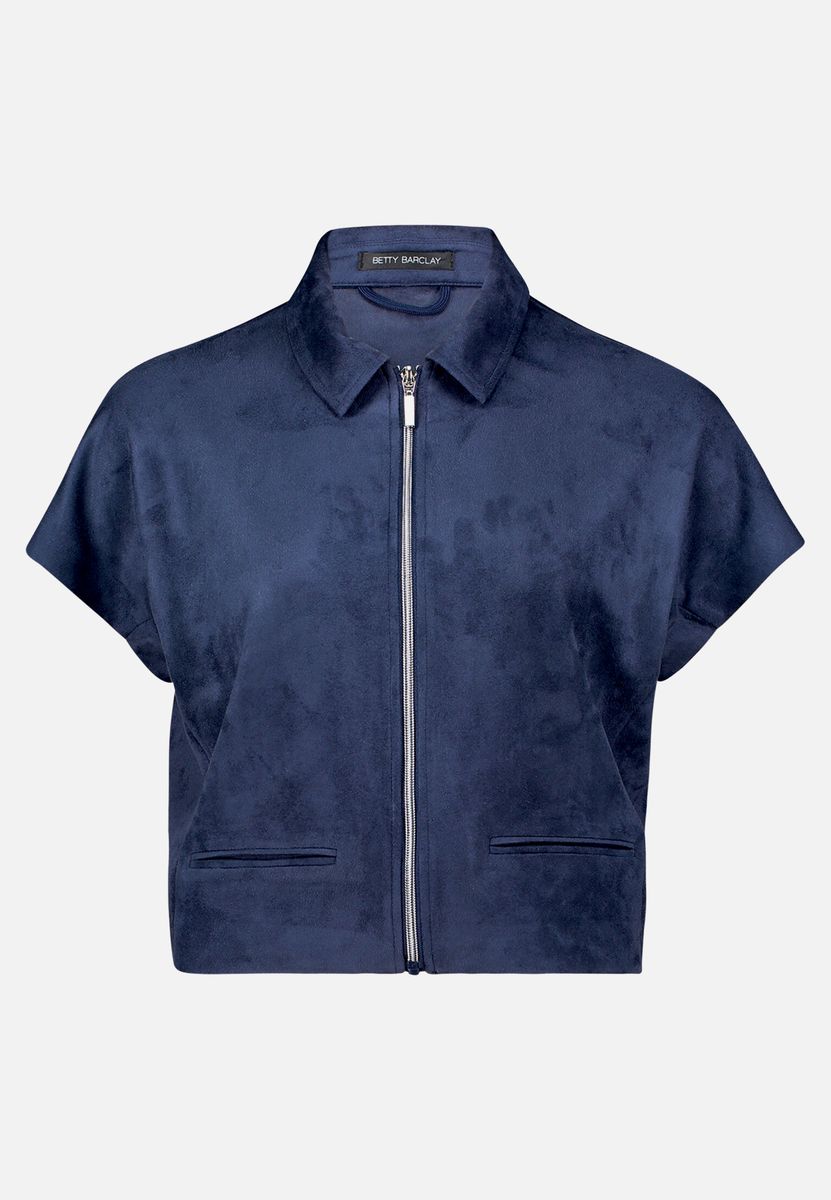 Kurzärmlige Jacke in Wildleder-Optik