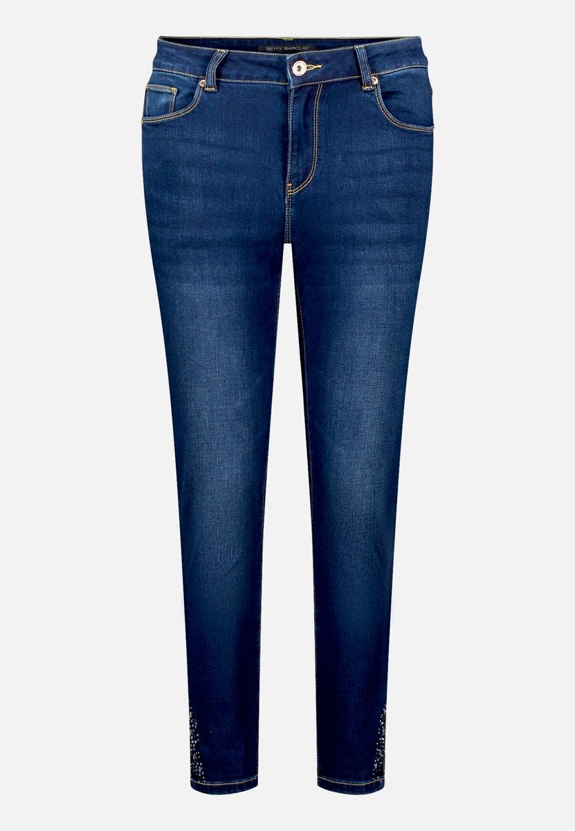 Slim-Fit-Jeans mit Strass-Details