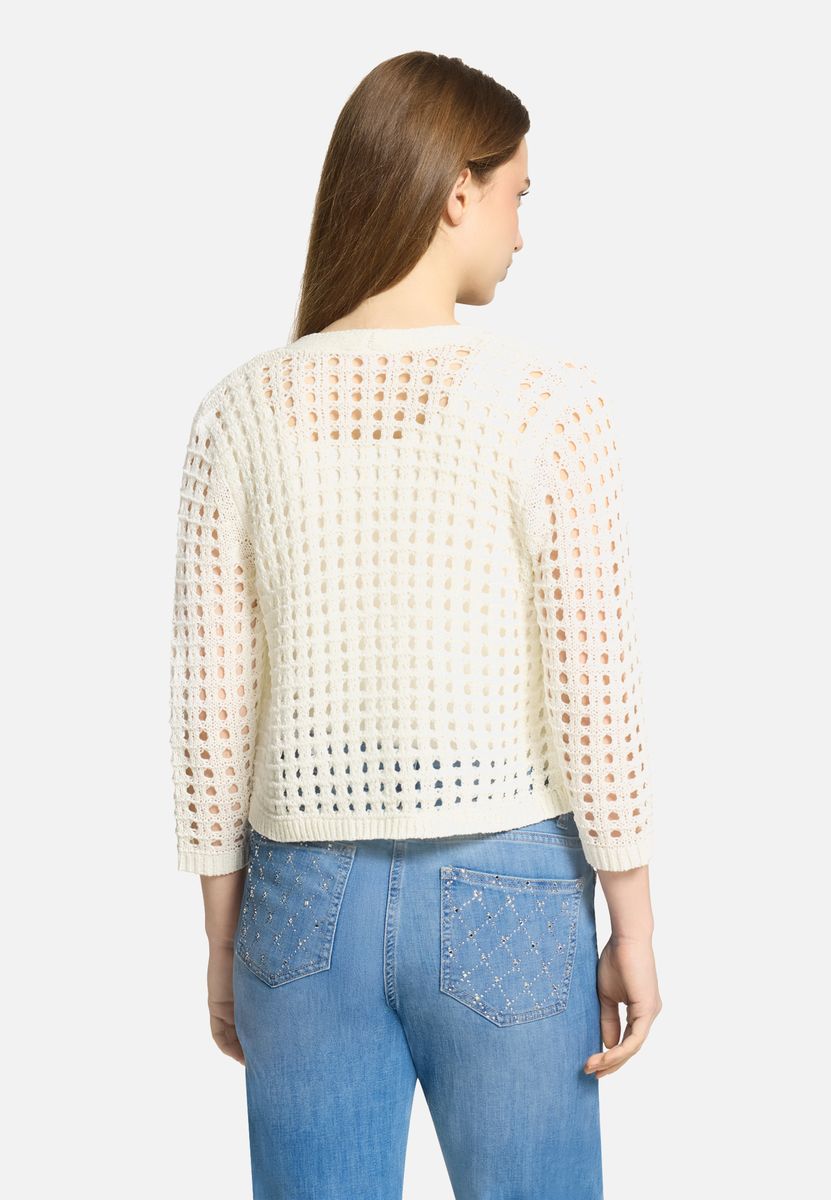 Strickjacke mit modernem Ajourmuster