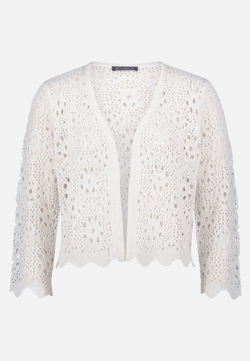 Filigrane Ajour-Strickjacke ohne Verschluss