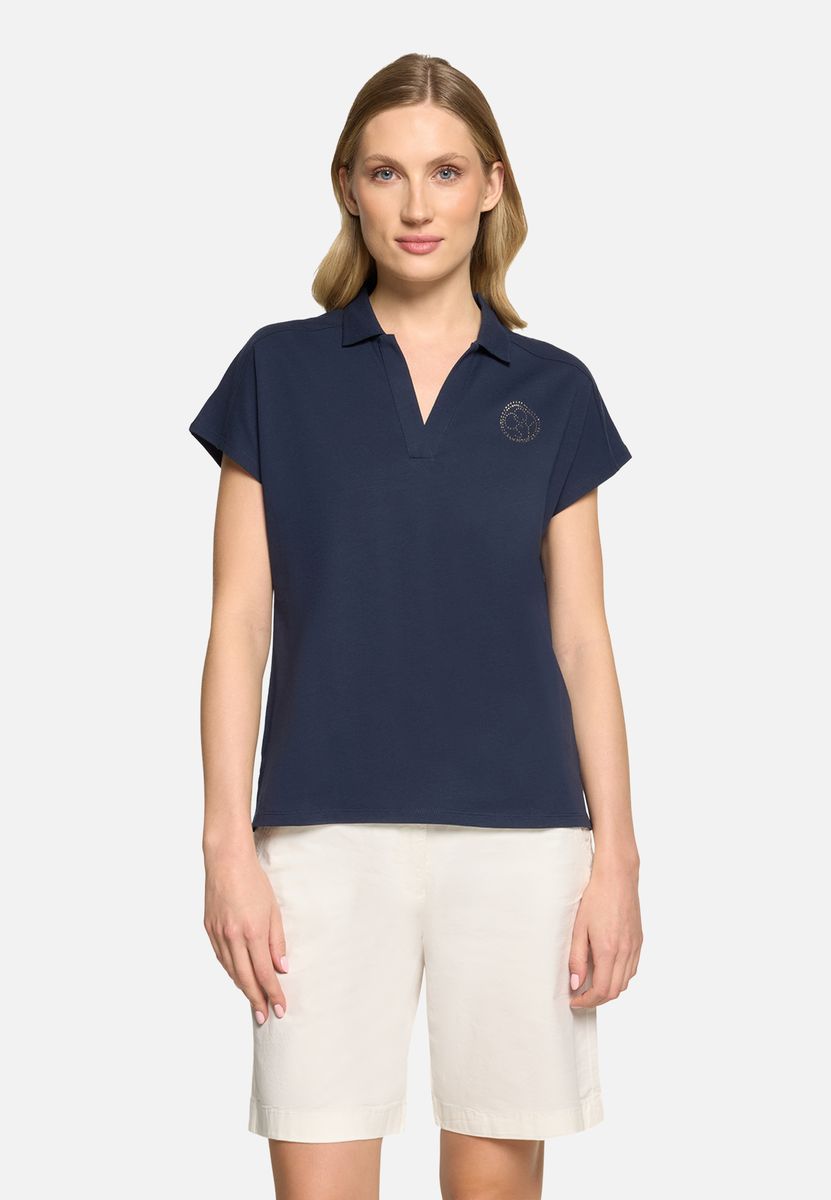 Poloshirt mit Schmucksteinen
