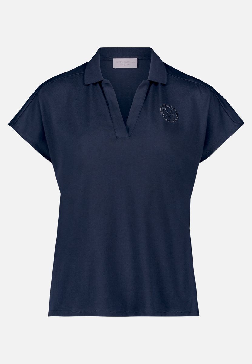 Poloshirt mit Schmucksteinen