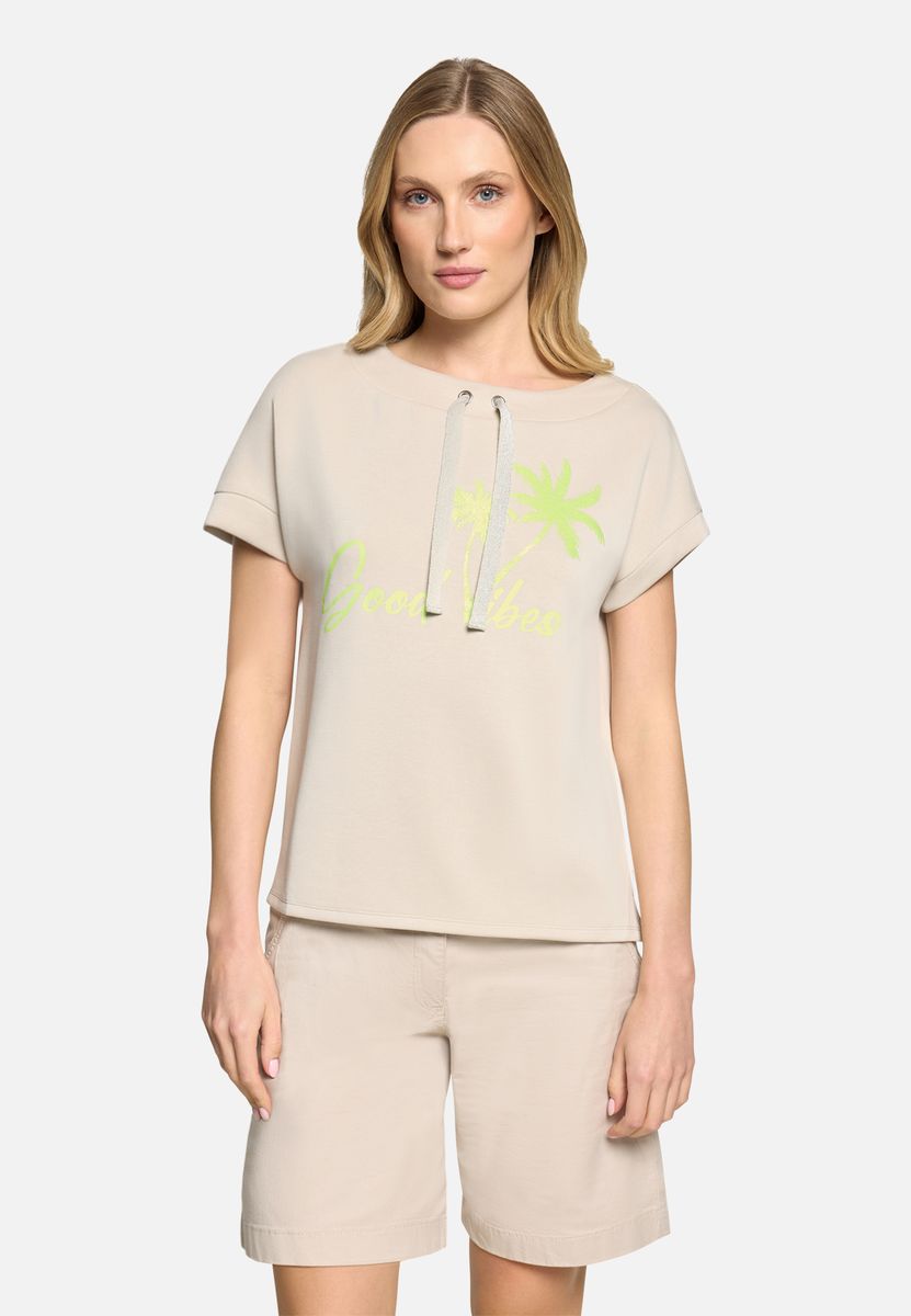 Kurzarm-Sweatshirt mit Palmen-Print