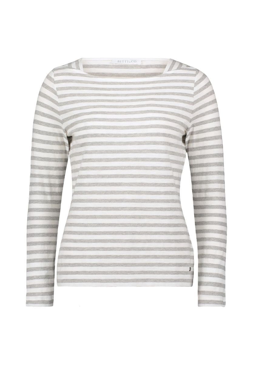 Gestreiftes Longshirt mit U-Boot-Ausschnitt