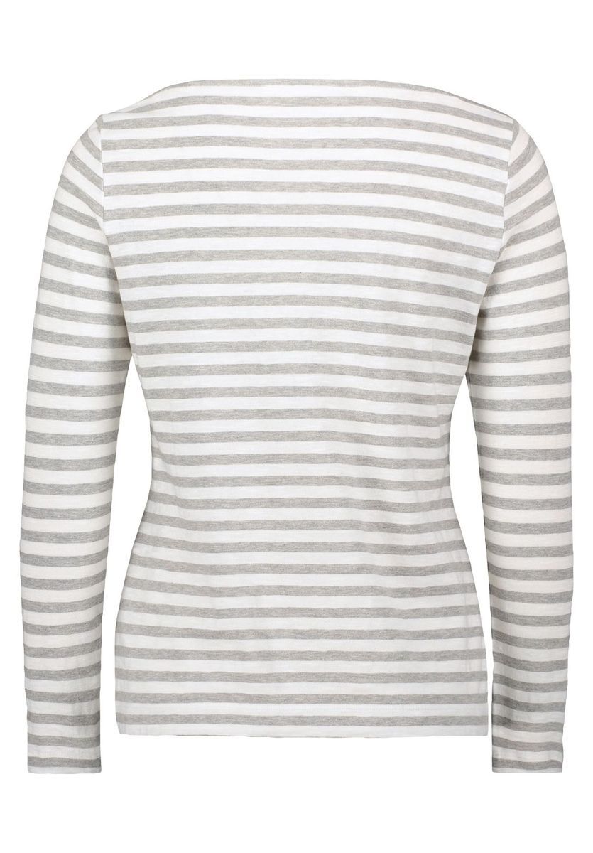Gestreiftes Longshirt mit U-Boot-Ausschnitt