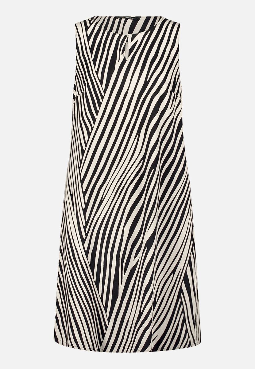 Entspanntes Leinenkleid mit Zebramuster