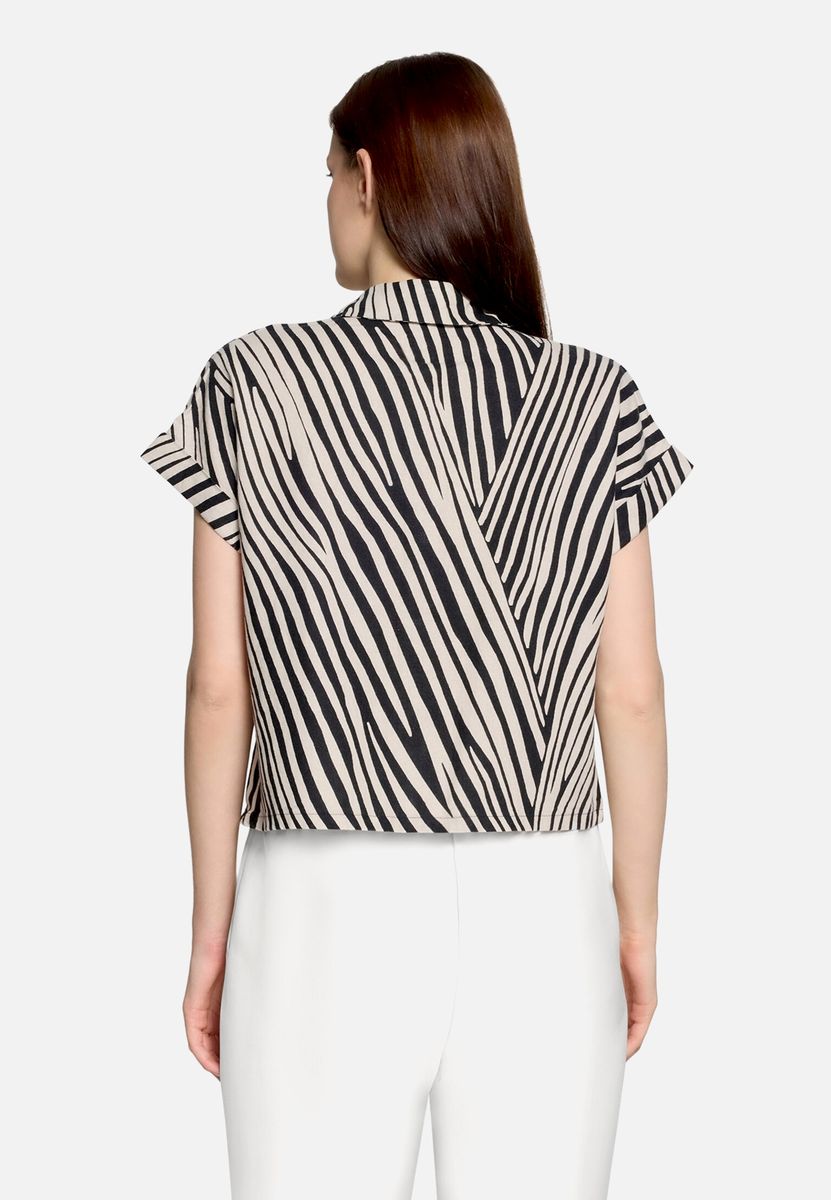 Oversize-Leinenbluse mit Streifenmuster