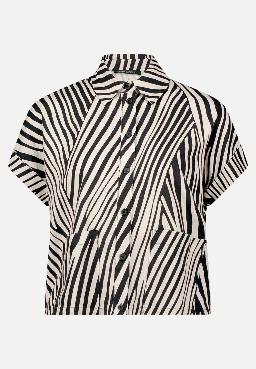 Oversize-Leinenbluse mit Streifenmuster