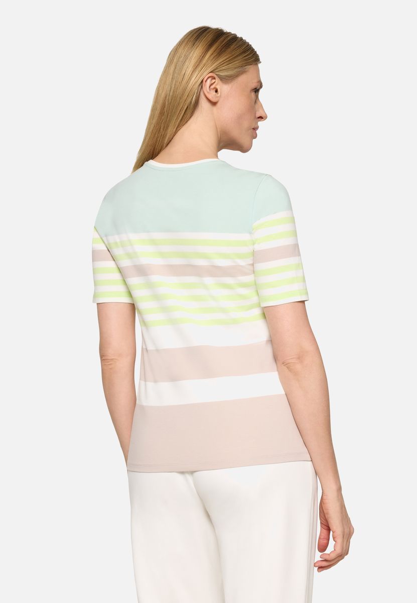 Gestreiftes Jersey-T-Shirt mit Rundhalsausschnitt