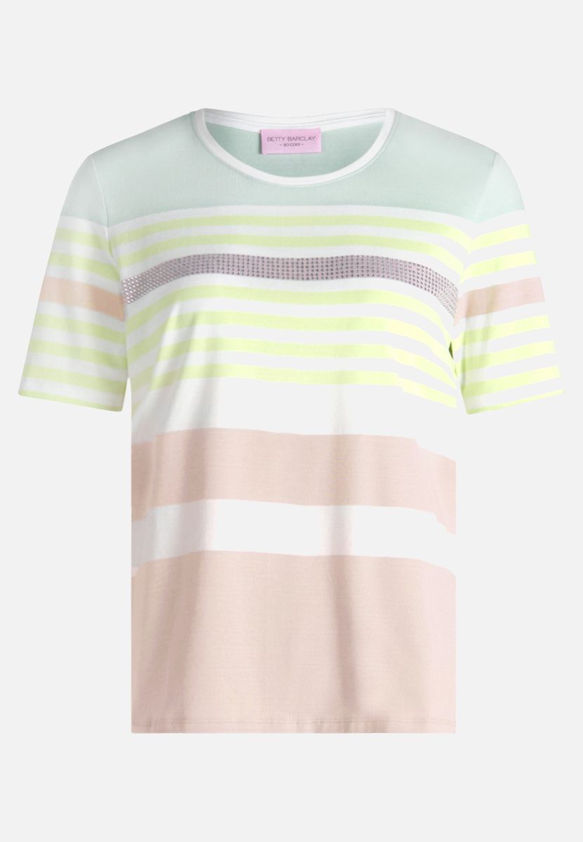 Gestreiftes Jersey-T-Shirt mit Rundhalsausschnitt