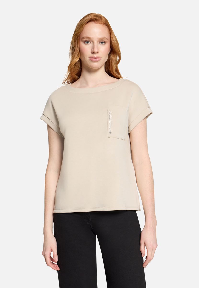 Lässiges Kurzarm-Sweatshirt mit Brusttasche