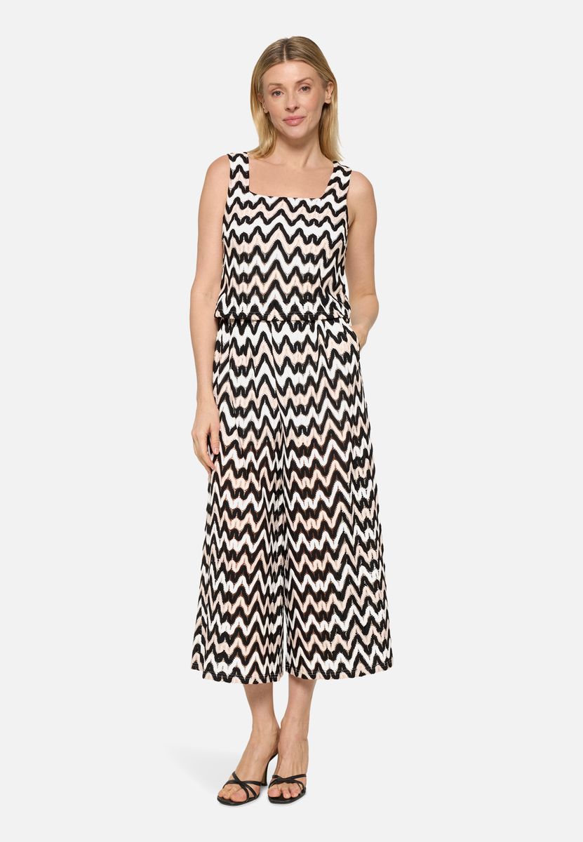 Ärmelloser Jumpsuit mit Zickzack-Muster