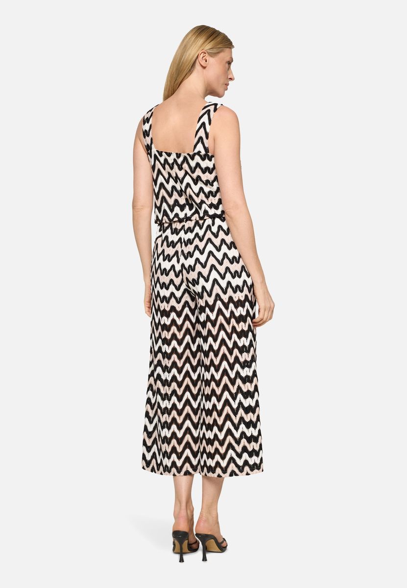 Ärmelloser Jumpsuit mit Zickzack-Muster
