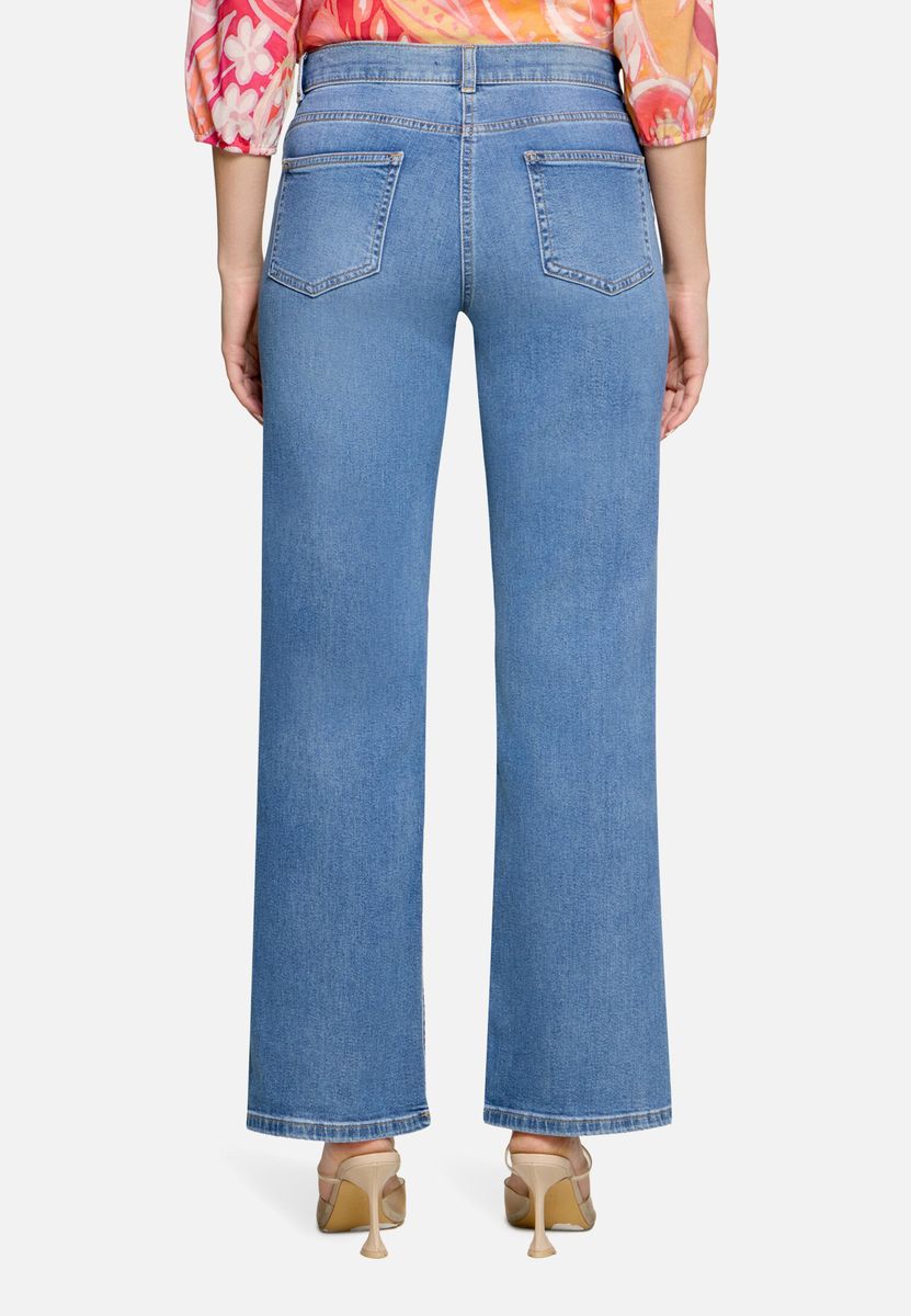 Wide-Leg-Denim mit Used-Waschung