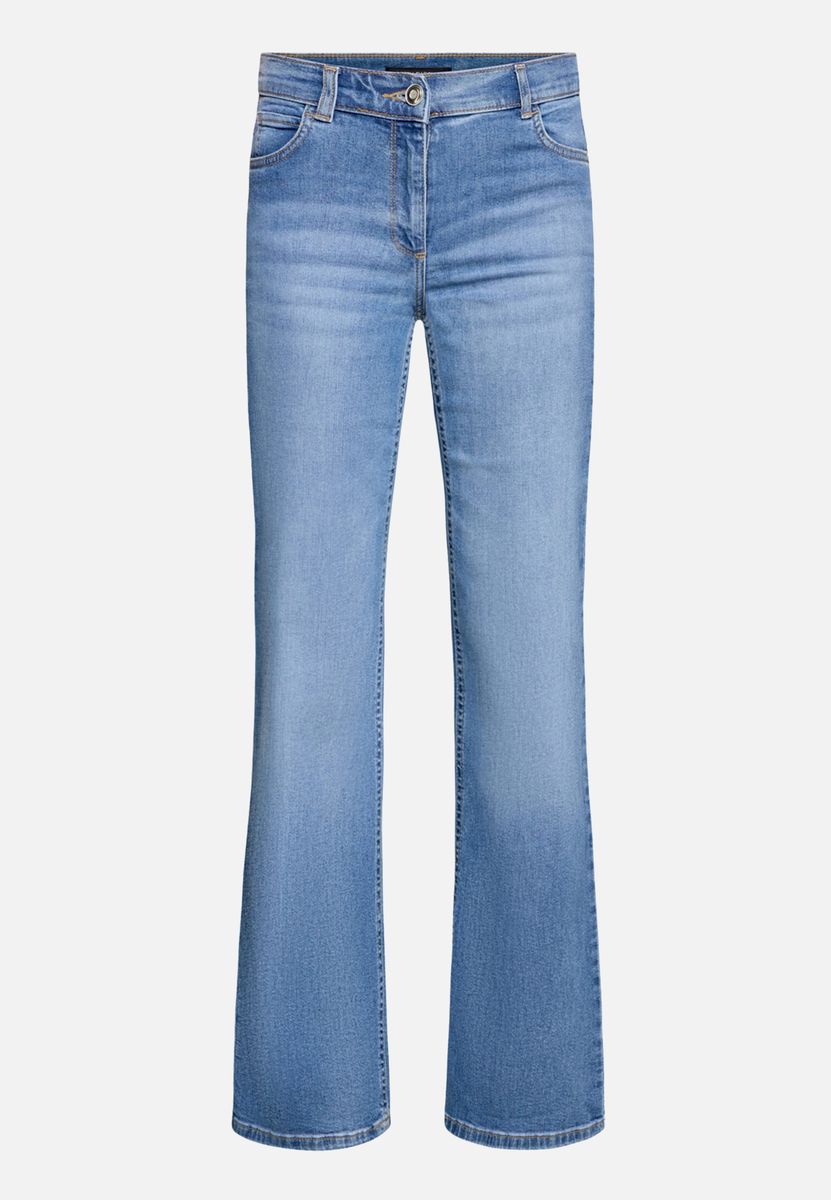 Wide-Leg-Denim mit Used-Waschung