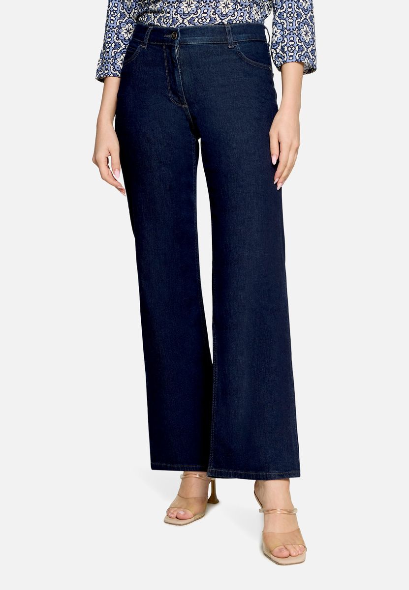 Klassische Dunkelblaue Wide-Leg Jeans