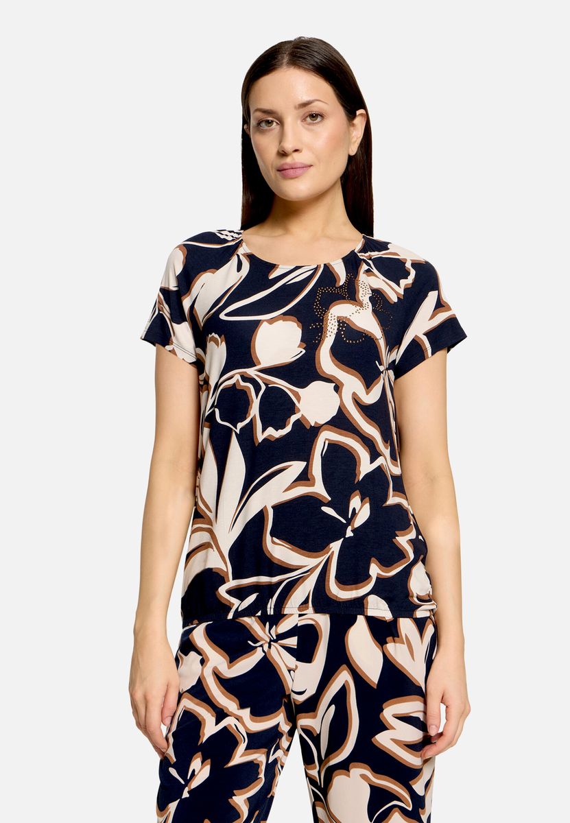 T-Shirt mit abstraktem Blumenprint
