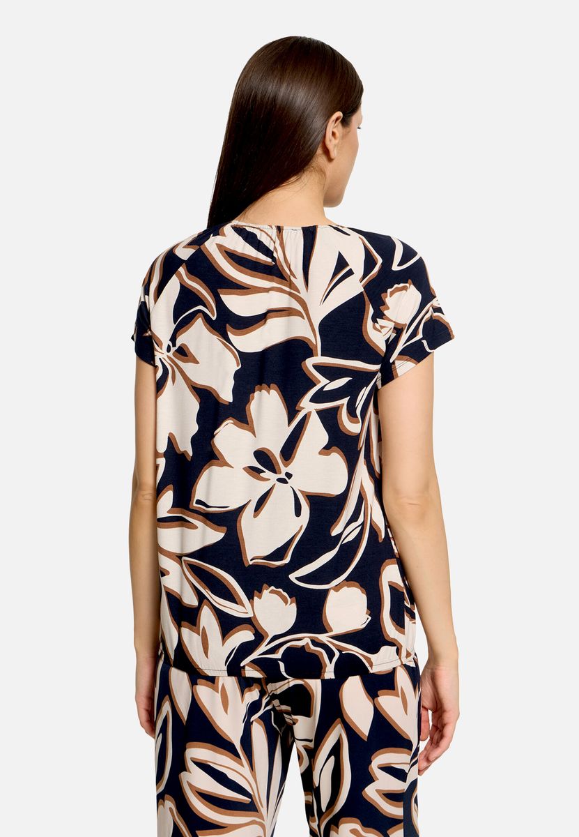 T-Shirt mit abstraktem Blumenprint